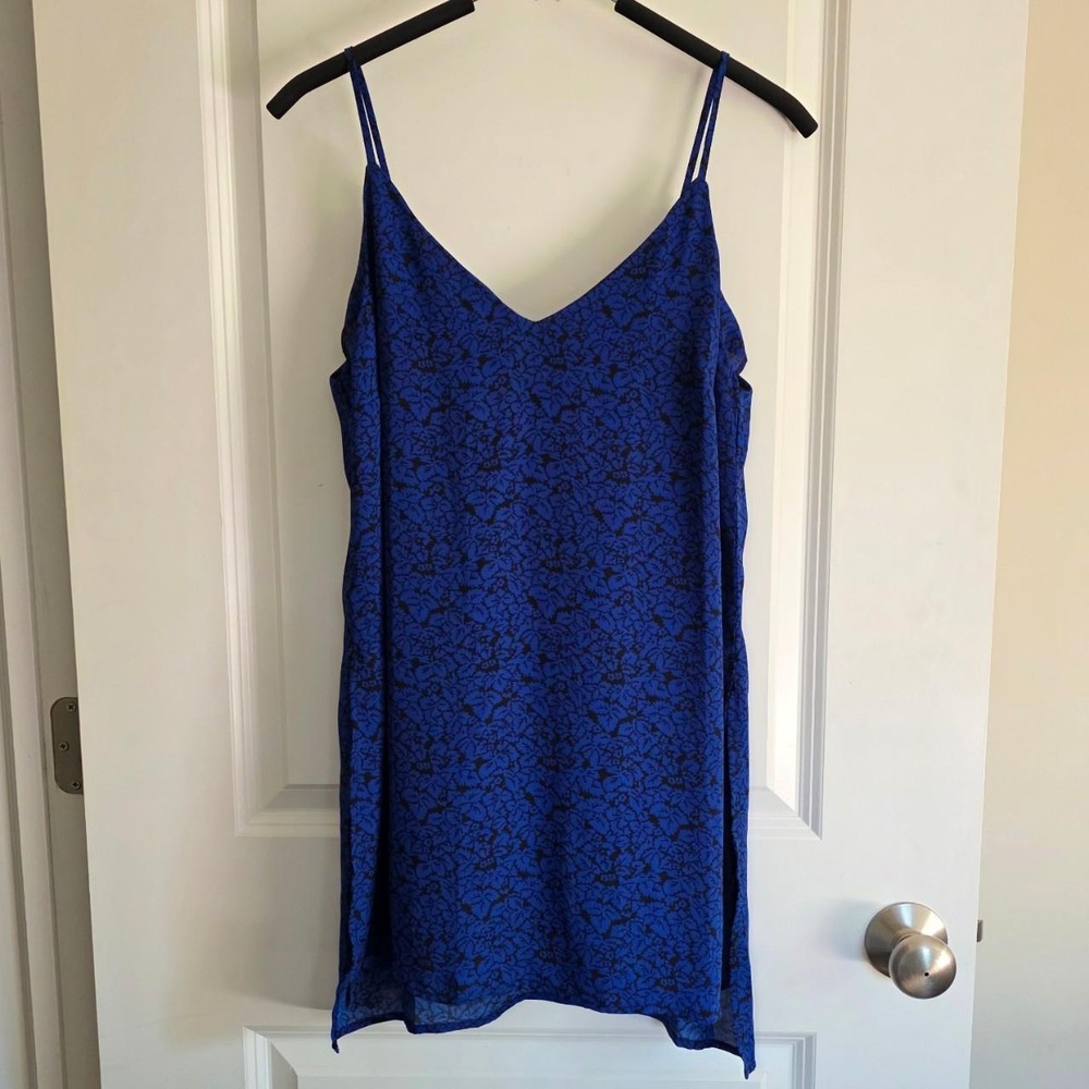 Gap Cobalt Blue Whimsigoth Dark Romantic Floral Tank
